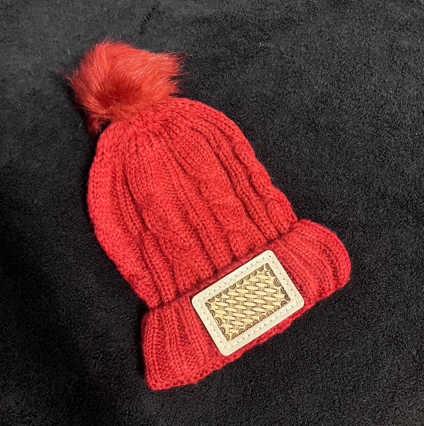 Leather Tooled Beanie