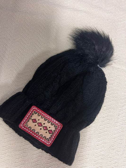 Leather Tooled Beanie